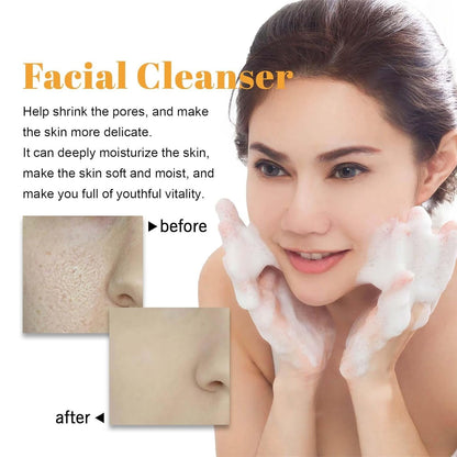 Glow Wash Turmeric Face Wash with Brush,Deep Cleansing Exfoliating Foaming Facial Cleanser.